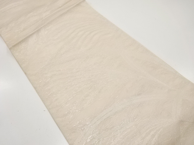 JAPANESE KIMONO / ANTIQUE FUKURO OBI FOR SUMMER / SILK / WOVEN PLANTS